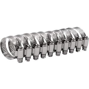 ROADFORMER 1.5" Worm Gear Hose Clamp - SAE 24 Size, Full Stainless Steel with 1/2" Band Width, Working Range 27mm - 51mm Hose Clamps,10 Pack