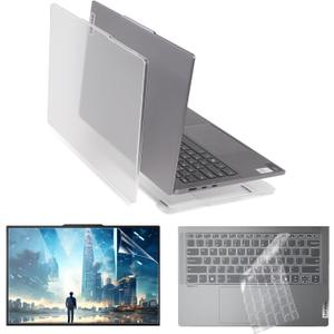 IMMOENUC 4-in-1 Laptop Case Set for Lenovo 2024/2023 IdeaPad Pro 5 14 inch Protective Shell Model Screen Flim+Keyboard Cover Hard Shell Matte Transparent