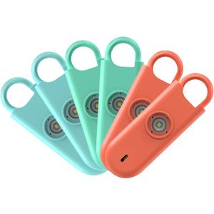 140dB Personal Safety Alarm for Women, 6 Pack Safe Alarm Protection Keychain with Strobe Light & Low Battery Notice, Security Siren Self Defense for Seniors College Girls, Blue+Green+Orange