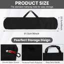 34-Inch Mahjong Mat Bag, Heavy-Duty Black Canvas Carrying Bag with Center Dual Handles & Smooth Zipper, Fits Mahjong Mat, Racks & Tiles, All-in-One Travel Storage Bag