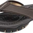 KIIU Mens Thong Sandals Indoor and Outdoor Beach Flip Flop (11, Brown 81)