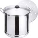 Vasconia 27.5-Quart Steamer Pot (Aluminum) with Tray & Glass Lid, For Most Stoves - (Hand-Wash only) Large Stock Pot for Tamales, Steaming, Boiling & Frying - Makes Seafood, Pasta, Vegetables & More (27.5 QT)