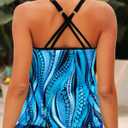 Yonique Modest Tankini Tops for Women - Loose Fit Swim Tops No Bottom (Blue, XXXL)