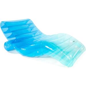 FUNBOY Giant Inflatable Luxury Tri-Color Blue Chaise Lounger, Chair Pool Float for Adults, Transparent Blue Material, Perfect for a Summer Pool Party
