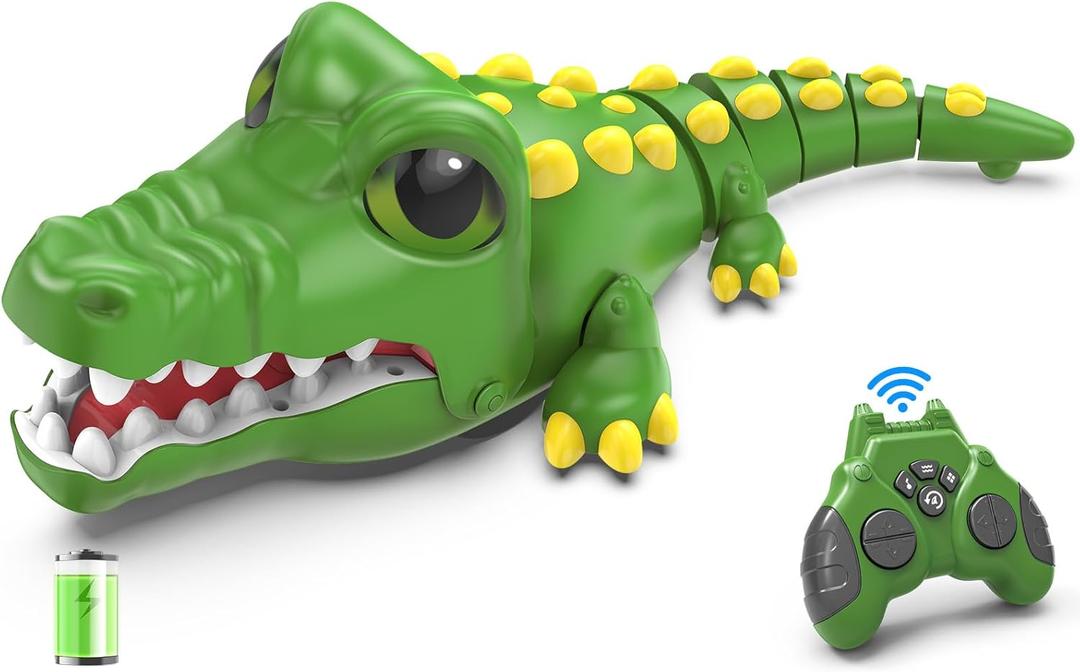 [2025 NEW] Remote Control Crocodile Robot Car | Rechargeable 2.4GHz RC Alligator Toy with Realistic Biting & Roaring Sounds, 3-in-1 Prank Game & Interactive Play, Fun Gift for Boys & Girls Ages 310
