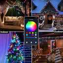 YOSION APP Control RGB LED Christmas Lights, Smart Fairy String Lights, Ideal for Xmas Tree, Wedding Garden, Home, Party, Halloween Festival Deco (200leds-66ft)