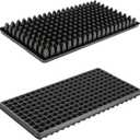 RooTrimmer 10 Pack 200 Cell Seed Starter Trays- Thick Durable Plastic Nursery Flats with Drainage Holes for Seedlings, Propagation, Seed Germination, Fits Shallow 1020 Trays