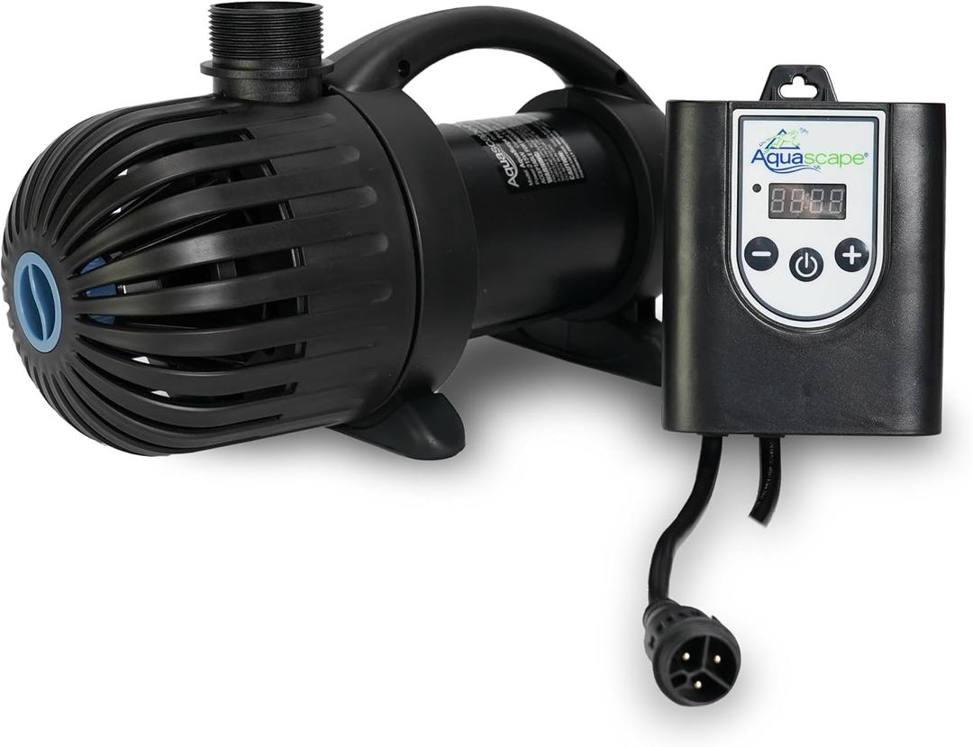 Aquascape AquaSurge PRO 2000-4000 GPH Asynchronous Pump for Ponds, Pondless Waterfalls, and Skimmer Filters, Smart Control Ready | 45009, Black