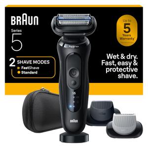Braun Electric Razor for Men Series 5, Beard Shaver, Electric Shaver with Body Groomer and Travel Case, S5 5155cs