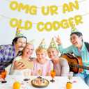 2 x
OMG UR AN OLD CODGER Banner, Pre-Strung Glitter Gold Birthday Banner, Funny Birthday Party Decorations for Fart Geezer, Happy Bday Supplies