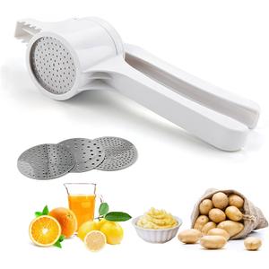 Potato Ricer Set,Cauliflower Rice Maker Masher,Mashed Potato Masher & Potato Press Kitchen Gadget for Perfect Mashed Potatoes,with 3 Ricing Discs (Fine, Medium, Coarse)