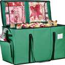 2-in-1 Christmas Ornament Storage Box & Xmas Figurine Container, Premium Christmas Ornament Storage Container - Holds Up to 64pcs-3 Ornaments, Adjustable Dividers, 4 Individual Trays -Green