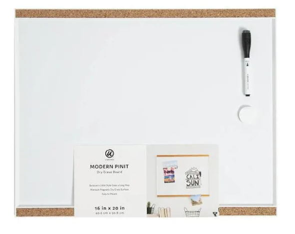 Modern Pinit Magnetic Dry Erase Board Frame, 16x20