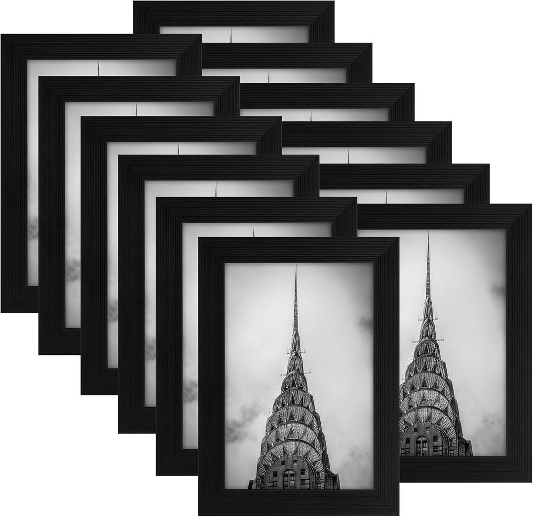 4x6 Picture Frames Black Set of 12 for Wall Gallery Collage Photo Frames or Tabletop Display