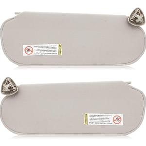 Left & Right Sun Visor for 1999-2014 Chevy Express & GMC Savana 1500, 1999-2019 Express & Savana 2500 3500, Driver & Passenger Side Cream-Grey Sunvisor Replacement 84054688 84054695