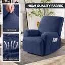 Timeles Recliner Covers Recliner Chair Covers Reclining Couch Covers Sofa Slipcovers Stretch Soft Washable (Single-Seater, Navy Blue)
