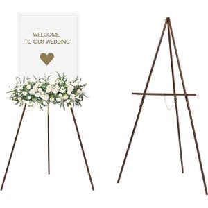 MEEDEN Easel Stand for Wedding Sign: Wood Tripod for Poster Board - Wooden Easel Standing for Display Welcome Picture