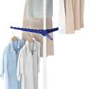 APEXCHASER 2-Tier Clothes Drying Rack, 66 - Inch Collapsible Drying Rack Clothing, 6 Staggered Arms for Clothes Rack, for 48 Pieces of Clothes (2-Tier, Dark Blue)