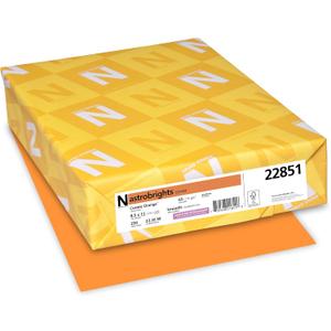 Neenah Astrobrights Premium Color Card Stock, 65 lb, 8.5 x 11 Inches, 250 Sheets, Cosmic Orange