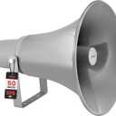 Pyle 50W Compact PA Horn Speaker - 13.5 Inch Indoor/Outdoor Megaphone with 400Hz-5KHz Range, 8 Ohm, 70V Transformer & Mounting Bracket for 70V Sound Systems (PHSP131T)