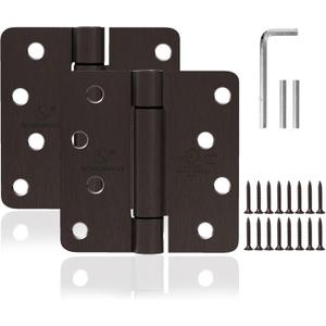 2 Pieces Self Closing Door Hinge 4 inch Oil Rubbed Bronze Auto Close Hinges Adjustable 4 x 4 Inch Spring Hinges Door Closer Hinge 1/4" Radius Corner Commercial Auto Self-Closing Hinge