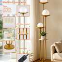 Lightdot Globe Floor Lamp with Shelf 3-Lights Modern Dimmable Floor Lamps for Wedding/Party, 3000K Warm White Bulbs Included, Gold Tall Standing Lamp for Living Room/Bedroom/Sofa Beside/Corner Decor