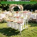 Flower Display Stand with 12 Buckets, 3-Tier Rolling Flower Cart with Lockable Wheels, Heavy Duty Bouquet Bar Stand for Florist Shop Wedding Party Patio Garden Indoor Outdoor Decor