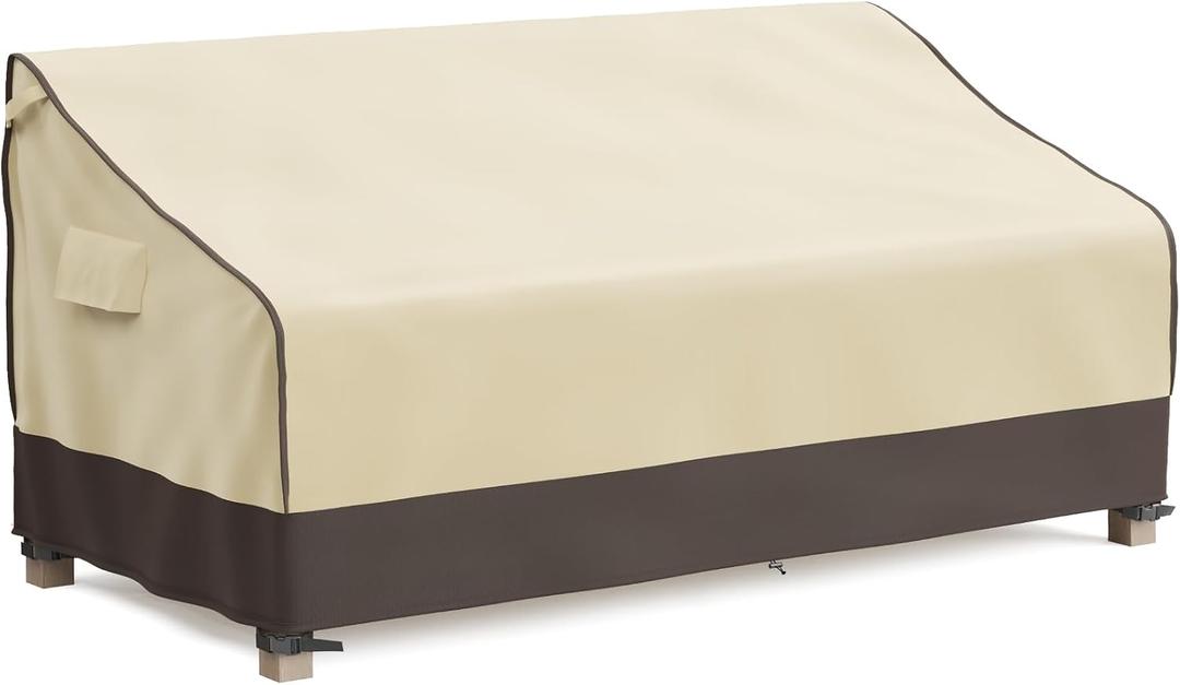 2 x MR. COVER Outdoor Couch Cover Waterproof, Patio Furniture Covers for 3-Seater Couch, Fits up to 88" W x 40" D x 35" H, Moisture-Proof & UV-Protection, Brown & Khaki