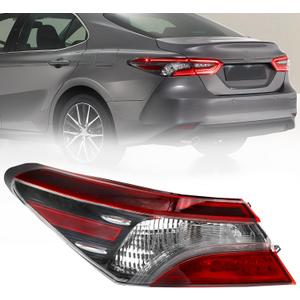 Left outer Tail Light Fit for 2021 2022 2023 Toyota Camry LE/SE/TRD, Halogen Tail Lamp Assembly Replacement (Driver Side)