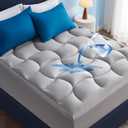 Bedsure Waterproof Mattress Topper King - Pillow Top King Mattress Protector with 8-21 Inches Deep Pocket, 800 GSM Extra Thick Bed Pad Fitted, Soft Bed Cover for Home, Bedroom, Hotel - Grey (Gray)