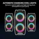 VeGue Karaoke Machine, Wireless Bluetooth PA System for Adults & Kids with Dual 8'' Subwoofers, 2 UHF Wireless Mics, Colorful LED Lights, Ideal for Home Karaoke, Party, Stage Performance (VS-0808)