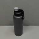 Amazon Basics Large Stainless Steel Insulated Water Bottle, Spout Lid, 30.1 ounces, Gray