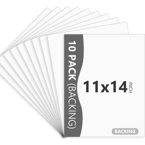 10 Pack Backing Boards Only - 11X14 Uncut White Mats Matboards, Acid Free & White Core Backerboards, Ideal for Photos, Pictures, Prints, Frames, Arts