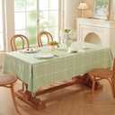 Zobesta Green Gingham Tablecloth Rectangle Table 60 x 102 Inch, Heavy Weight Washable Farmhouse Soft Boho Linen Table Cloth Rectangle for Outdoor, Party, Holiday, Picnic, Dining