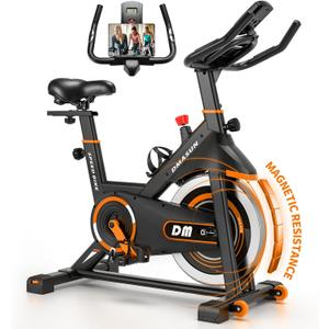 DMASUN Exercise Bike, Silent Magnetic Resistance Stationary Bike for Home with 330 LBS Capacity, Pedals with Anti-loosening Nuts, Indoor Bike with Comfortable Seat Cushion, Digital Display
