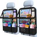 Car Backseat Organizer with Tray, Tablet Holder for Kids Road Trip, 1 pack
