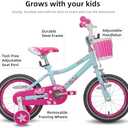 JOYSTAR Paris Girls Bike for Ages 3-5 Years Old, 14 Inch Kids Bike with Training Wheels, Basket and Handbrake, Multiple Colors (Blue)