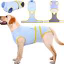Kuoser Recovery Suit for Dogs Cats After Surgery, Professional Pet Recovery Shirt Dog Abdominal Wounds Bandages, Substitute E-Collar & Cone,Prevent Licking Dog Onesies Pet Surgery Recovery Suit (Gray, L)