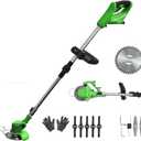 Cordless Weed Wacker, 2 Batteries, Electric Weed Eater, Grass Trimmer Cordless, Weed Erimmer GCJ-TB-LV (Green)