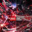 SANSUI 27 Inch WQHD 2560X1440 Curved Gaming Monitor, 180Hz MPRT 1ms Computer Monitor,HDMI2.0 * 2, DP1.2 * 2, Freesync, Curved 1500R, 5000:1 Contrast Ratio, 120% sRGB,HDR(ES-G27C1Q DP Cable Included)