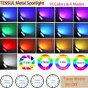 RGB Christmas Outdoor Spot Lights with Timer(4/6/8H), 12V 5W Metal case Color Changing Spot Light Outdoor Garden Yard Lawn Landscape SpotLights IP65 Waterproof, 1 Lights