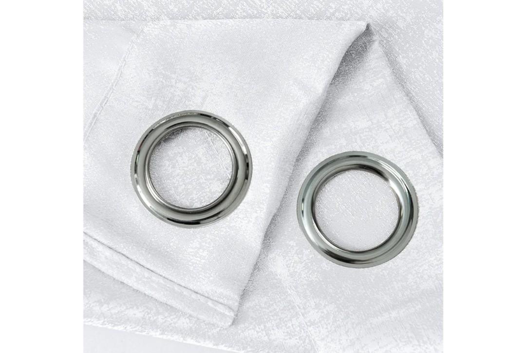 Oliva Gray Nora Embossed Blackout Grommet Panel - 52x90 White