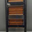 3 Step Ladder, Anti-Slip and Lightweight Foldable Step Ladder for Adults & Kids to Use in Kitchen,Closet and Library,300lbs(Black+Woodgrain)