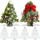 6 Pcs 13 Inch Christmas Wreath Christmas Tree Wire Wreath Metal Frame Xmas Garland DIY Craft for Holiday Wall Porch Home Decoration Front Door Chair Fireplace Hanging Decor Xmas Tree