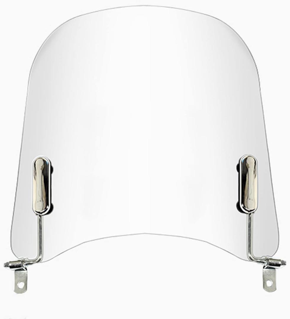 Mokuo Univeral Motorcycle Windscreen 17.2" x 16.5" Large Size Wind Splitter Wind Deflector Windshields Fit for Honda PCX150 Yamaha Zuma Scooter Chinese Mopeds