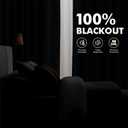 MIULEE 100% Blackout Linen Curtains for Bedroom, Natural Solid Luxury Decor Thermal Insulation Room Darkening Drapes for Living Room Nursery Back Tab Rod Pocket 42 x 90 Inches, 2 Panels