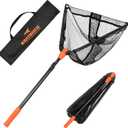 KastKing Pontus Fishing Net Fish Landing Net, Foldable & Lightweight Freshwater Fishing Landing Net with Built in Length Scale, Aluminum Handle, Fish-friendly Mesh for a Safe Release, Fishing Gifts for Men