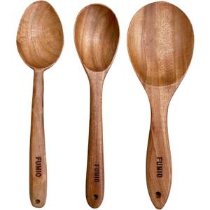 Neem Wood Cooking Spoons Spatula Set (4-Piece) Handmade Wooden Spoons for Cooking, Heat Resistant Kitchen Utensil Tools, Nonstick Cookware Safe Stirring & Serving Spatula Set