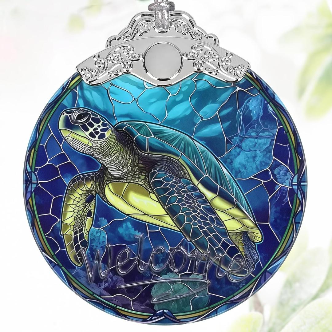 3" Stained Glass Sea Turtle Ornament, Christmas Ornament, Christmas Ornaments for Tree, Heirloom Keepsake, Gift Exchange, Gift Idea, Bauble Present