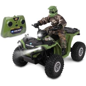 NKOK Realtree 1: 8 Rc Polaris Sportsman XP 1000 with Turbo Boost & Rider, Turbo Boost Feature with Extra Speed, Allows Children to Pretend Play and Use Their Imagination, for Ages 6 and up
